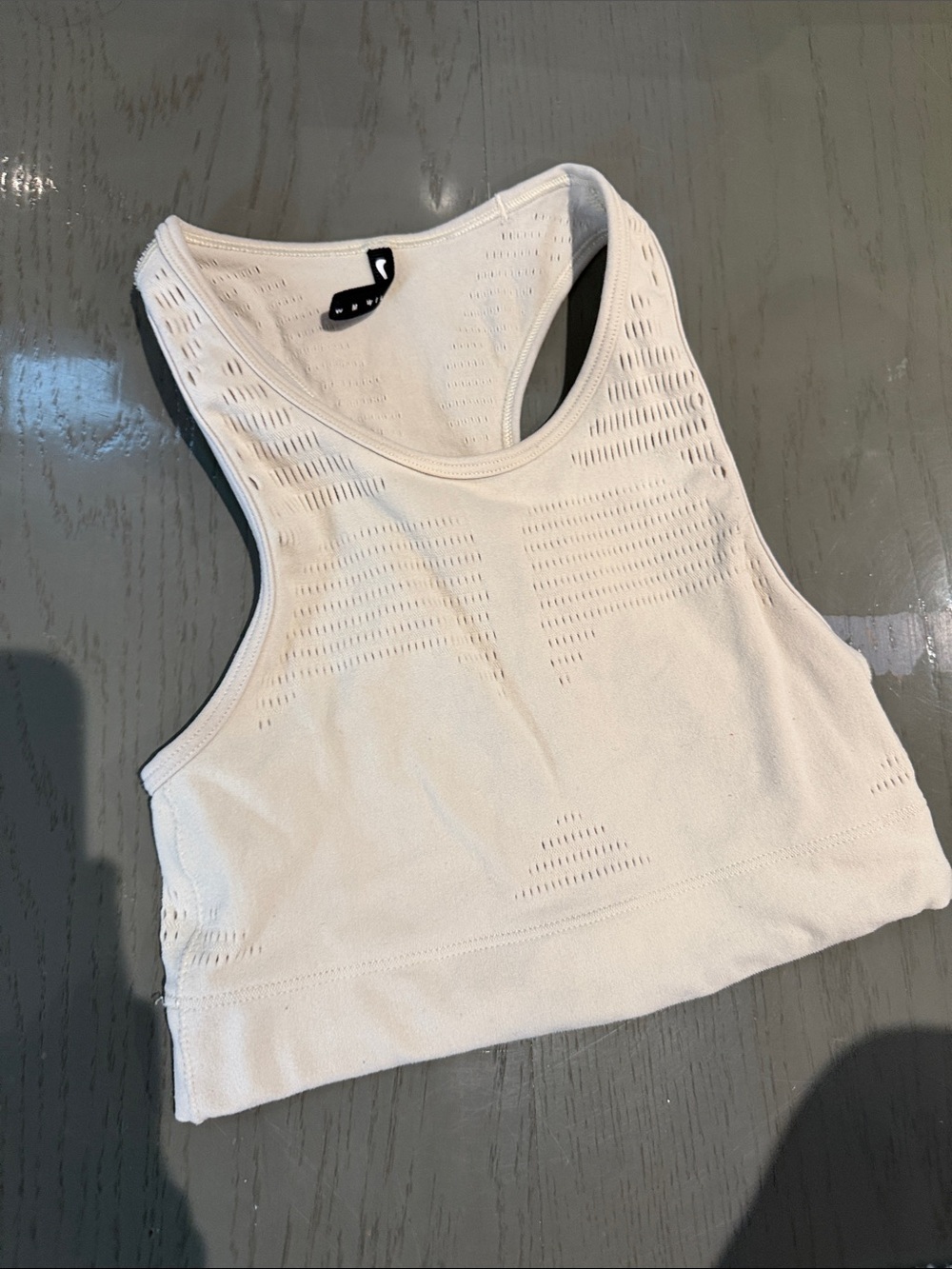 Nike White Racerback Seamless Sports Bra
